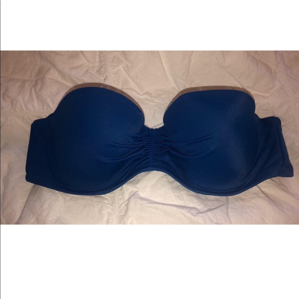 Victoria’s Secret Blue Strapless Bikini Top